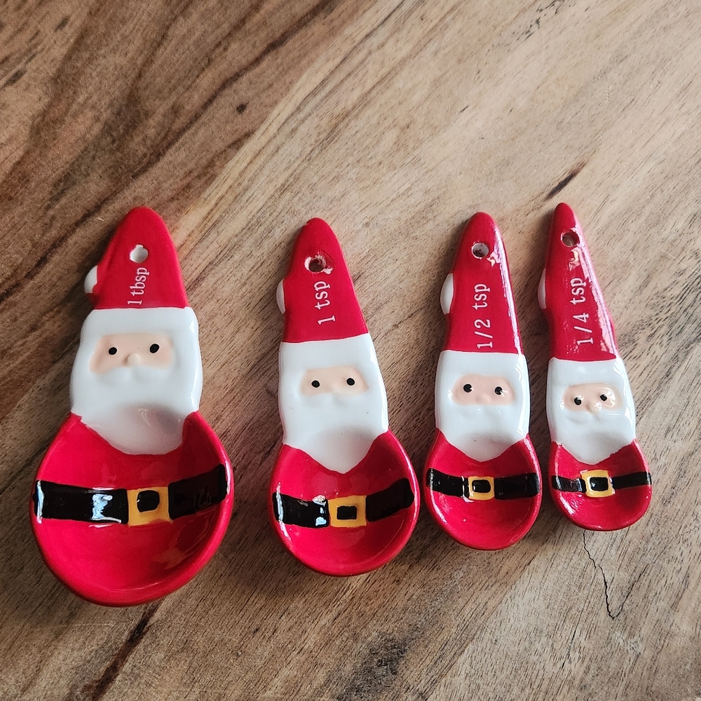 Santa Claus Ceramic Measuring Spoons
